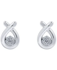 Diamond Cluster Stud Earrings (1/10 ct. t.w.) in Sterling Silver
