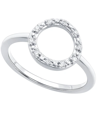 Diamond Double Heart Ring (1/10 ct. t.w) Sterling Silver