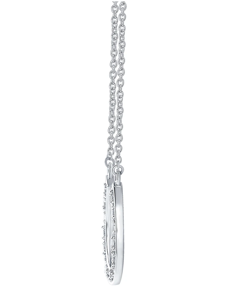 Diamond Horseshoe Pendant Necklace in Sterling Silver (1/10 ct. t.w.)