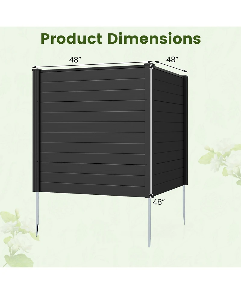 sumyeg Freestanding Air Conditioner Fence with Metal Ground Stakes