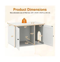 Ruie Hidden Cat Litter Box Cabinet End Table with Removable Divider Panel