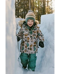Deux par Little and Big Boy 6-8 Two Piece Discover Snowsuit Printed with Dogs