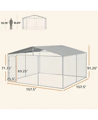 Ruie Outdoor Dog Kennel Dog Run with Waterproof Canopy Roof