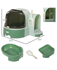 Ruie Easy Clean Open Top Cat Litter Box with Litter Tray and Scoop
