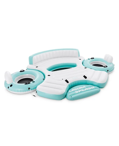 Intex Laguna Splash Island Floating Water Raft with 2 Detachable Lounge Tubes