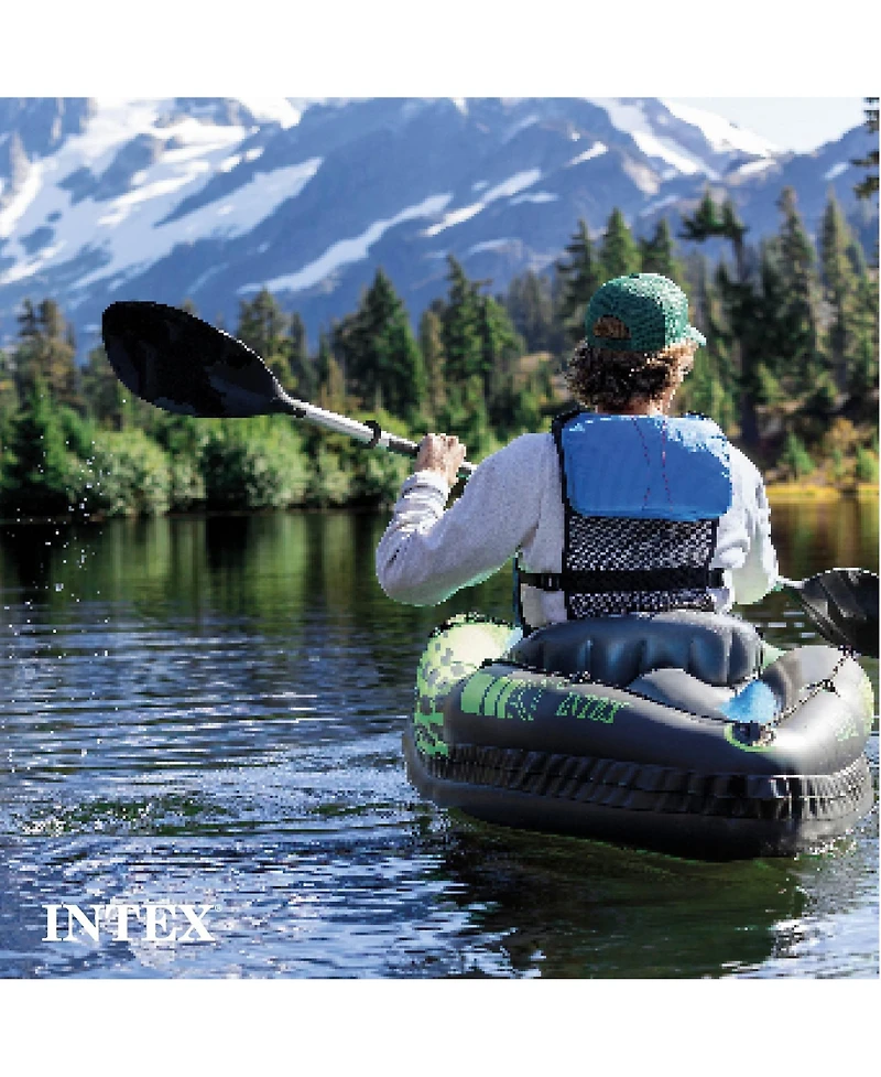 Intex Challenger K1 1-Person Inflatable Sporty Kayak w/ Oars And Pump (2 Pack)