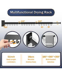 Xdovet Wall Mounted Retractable Clothes Drying Rack Collapsible