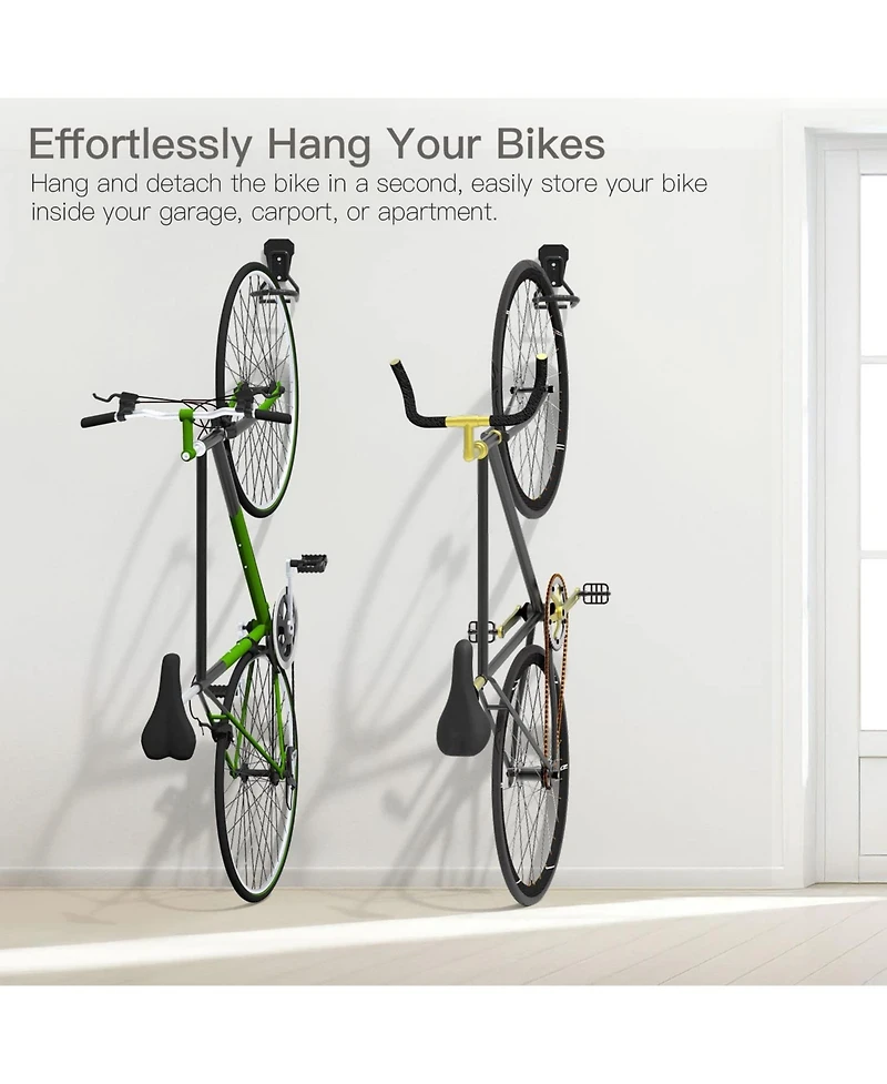 Xdovet Bike Wall Mount Fixed Hook Heavy Duty Vertical Stand Hanger Brackets 4 Pack