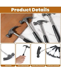 Xdovet Mini Claw Hammer Non-slip Rubber Handle Woodworking Diy Tools