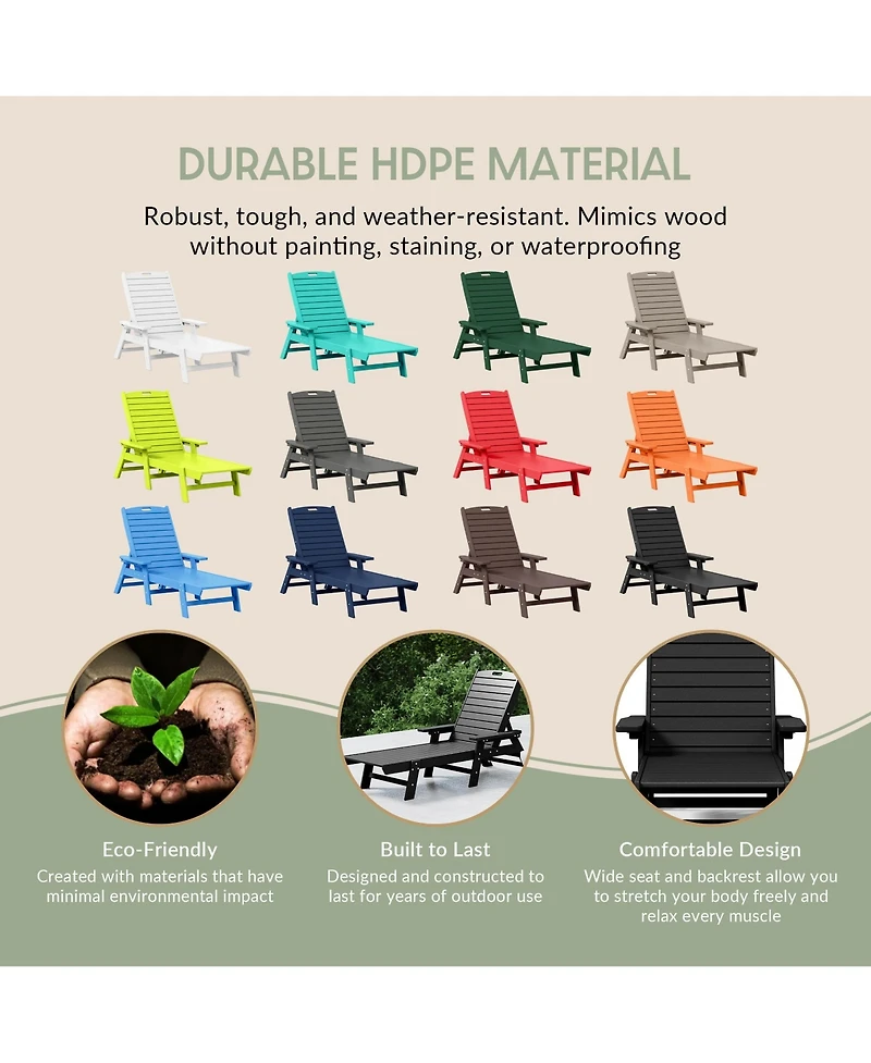 WestinTrends Adirondack Outdoor Chaise Lounge for Patio Garden Poolside