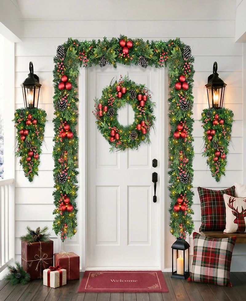 Puleo International 72" Pre-Lit Artificial Christmas Garland