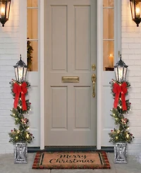 Puleo International Set of 2 Pre-Lit 4-Foot Frosted Spiral Artificial Christmas Trees