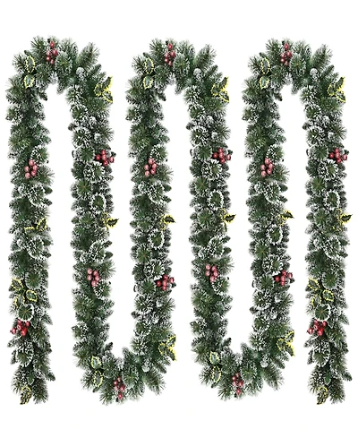 Puleo International 20' Snowy Silverton Pine Garland