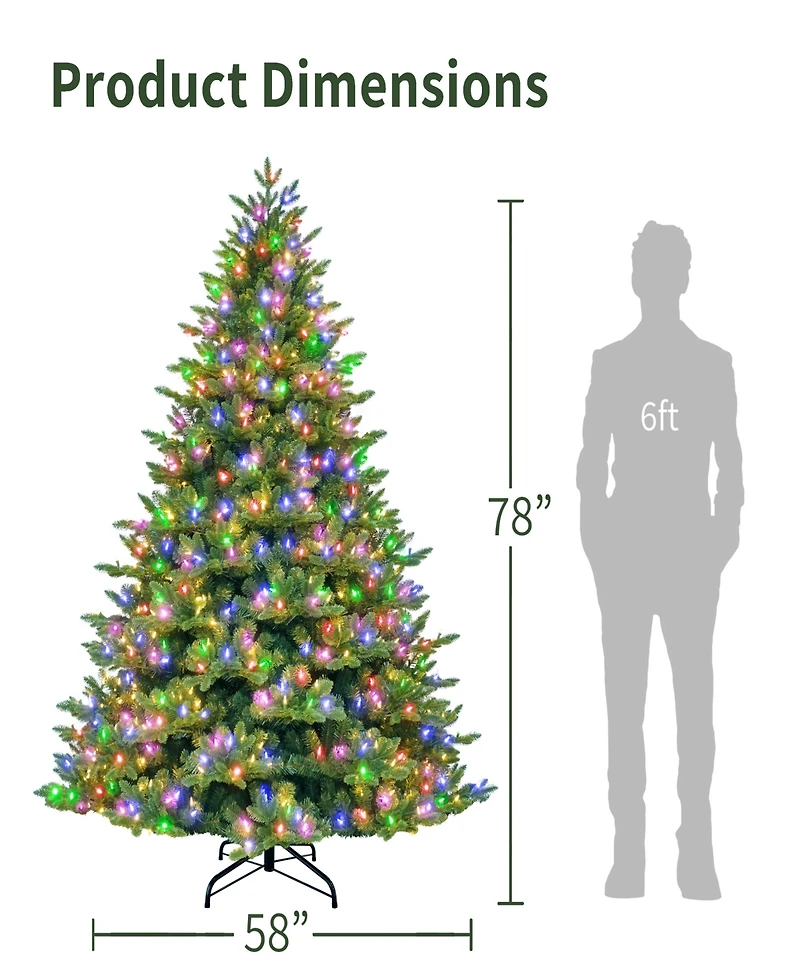 Puleo International 6.5" Pre-Lit Artificial Noble Fir Tree