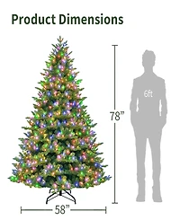 Puleo International 6.5" Pre-Lit Artificial Noble Fir Tree