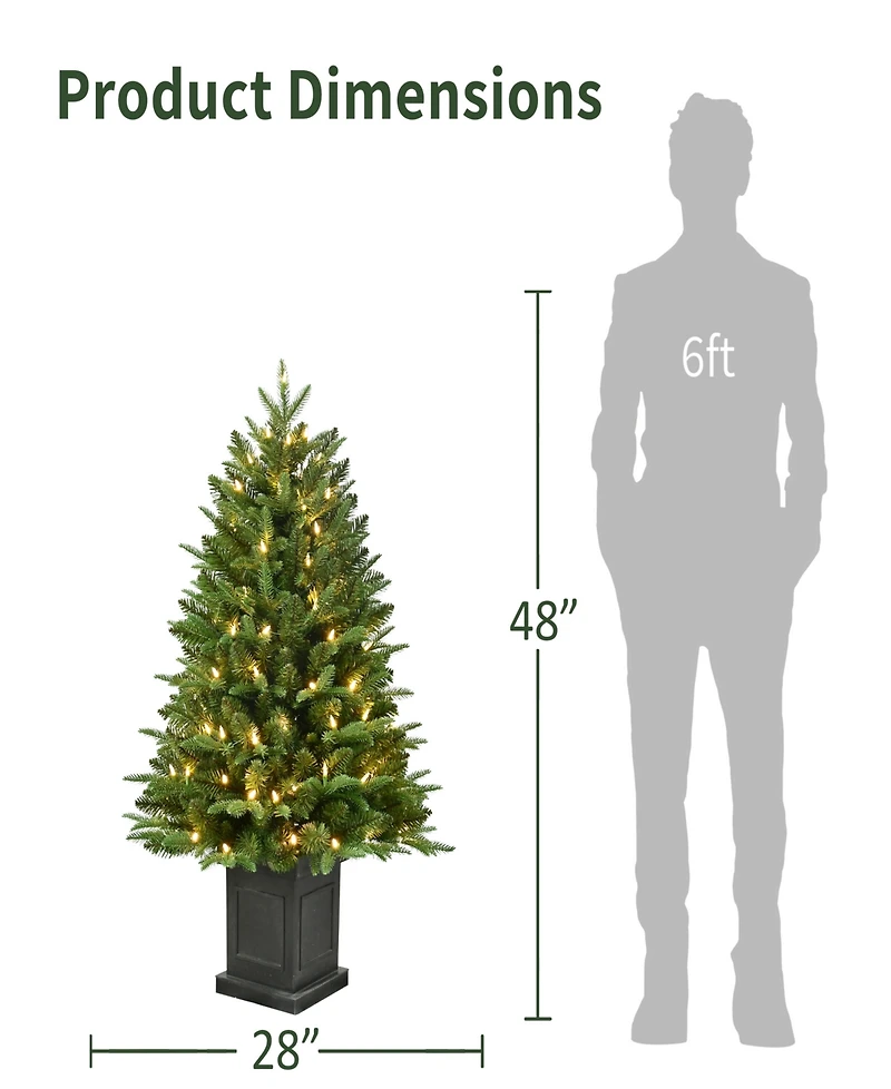 Puleo International 40" Pre-Lit Fraser Fir Potted Tree