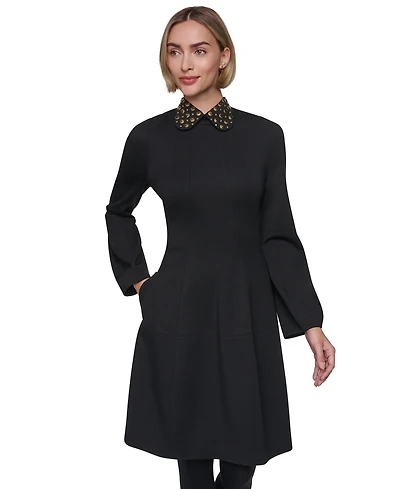 Sonia Rykiel Women's Long-Sleeve Collared Domino Dress