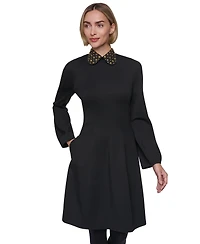 Sonia Rykiel Women's Long-Sleeve Collared Domino Dress
