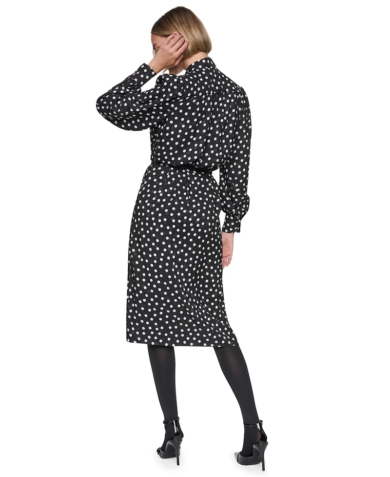 Sonia Rykiel Women's V-Neck Long-Sleeve Bow Wrap Dress
