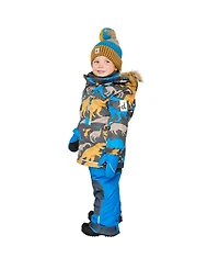 Deux par Deux Little and Big Boy Two Piece Play Snowsuit Dinosaur Print with Pants