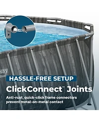 Bestway Power Steel 20' x 12' x 48" Oval Above Ground Outdoor Swimming Pool Set