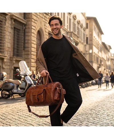 20 Inch Nexus Leather Canvas Duffle Bag