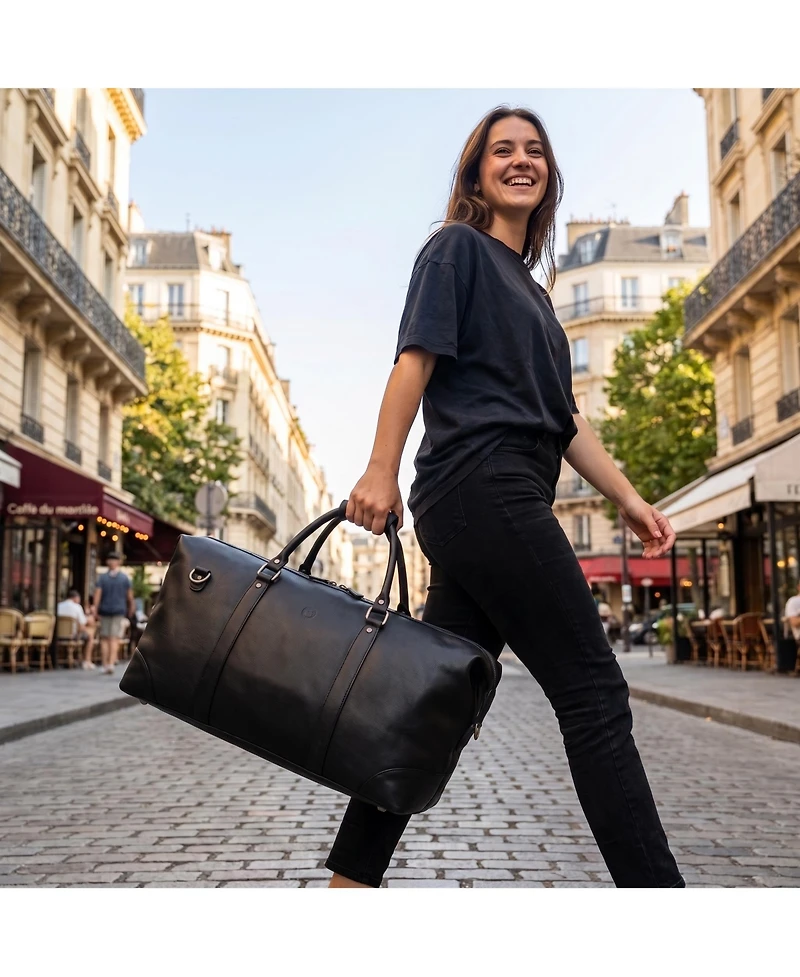 Luxury Handcrafted Leather Duffle by Aaron Leather Goods