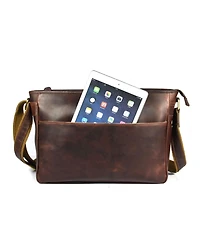 Aaron Leather Goods Leather Messenger Bag