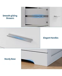 homfan 8 Drawer Dresser for Bedroom, Modern Chest of Drawers with Metal Handles, Storage Organizer for Bedroom, Living Room, Entryway and Hallway