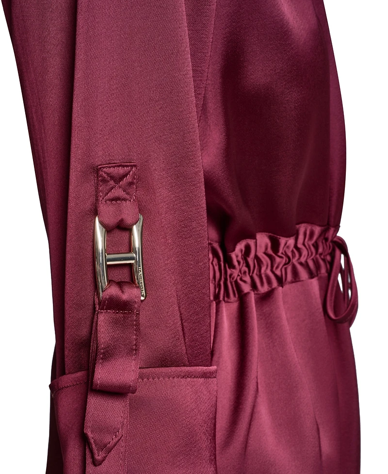 Halston Women's Satin Shirt Dress