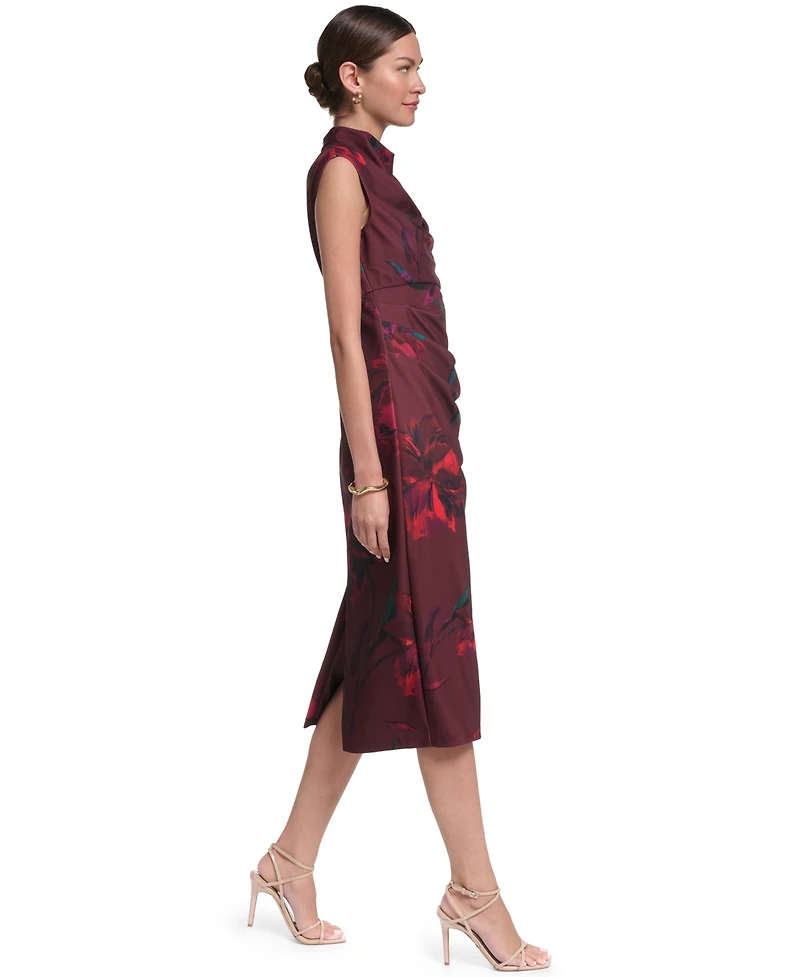 Halston Women's Mock Neck Scuba Dress