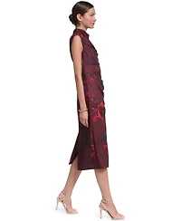 Halston Women's Mock Neck Scuba Dress