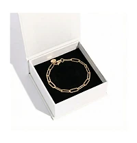 18K Gold Plated Paper Clip Anne Bracelet 7" For Women and Girls