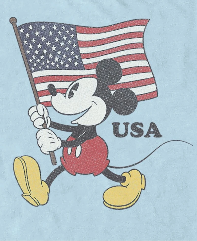Fifth Sun Men's Mickey Flag Carry Graphic T-Shirt