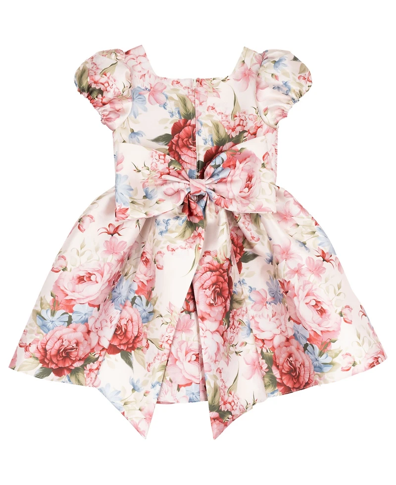 Rare Editions Girls' 4T-6X Printed Mikado Dress