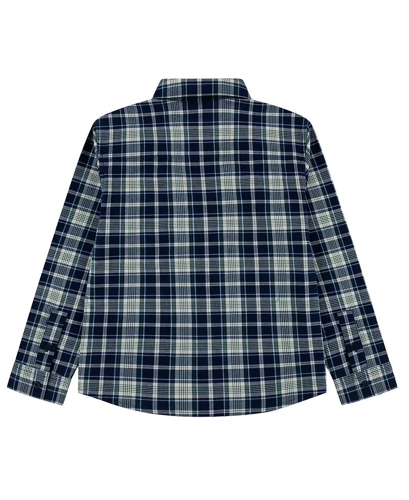 Lacoste Boys' 10-16 Long-Sleeve Plaid Shirt