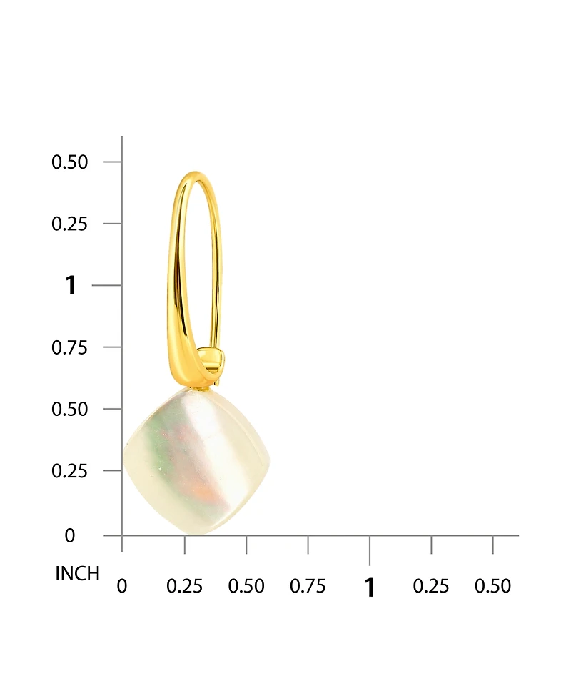 Macy's Genuine Imitation Pearl Diamond Shape Drop on Hardwire Fishhook Closure Earrings