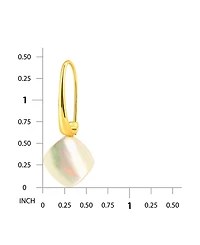 Macy's Genuine Imitation Pearl Diamond Shape Drop on Hardwire Fishhook Closure Earrings