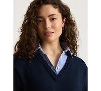Lauren Ralph Petite Collared Long-Sleeve Sweater