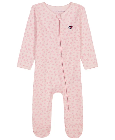 Tommy Hilfiger Baby Girls' Long-Sleeve Footed Coverall