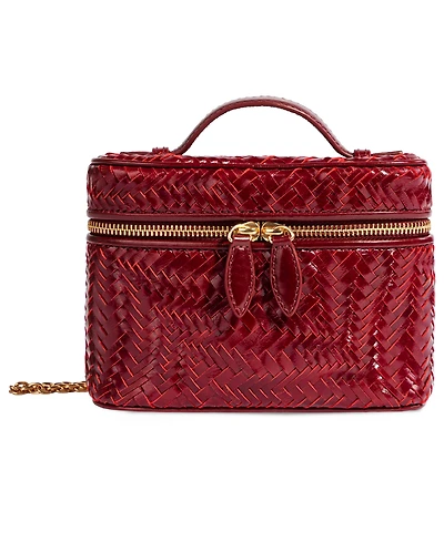 Sam Edelman Charli Woven Leather Small Top Handle Crossbody Handbag