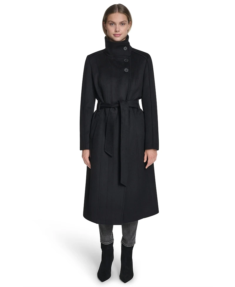 Cole Haan Women's Asymmetric Belted Wool Coat