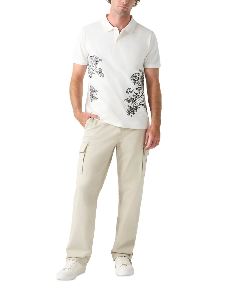Guess Men's Riley Tiger Embroidered Polo Shirt