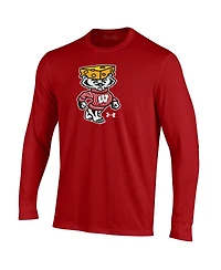 Under Armour Men's Red Wisconsin Badgers Cheesehead Bucky Long Sleeve T-Shirt
