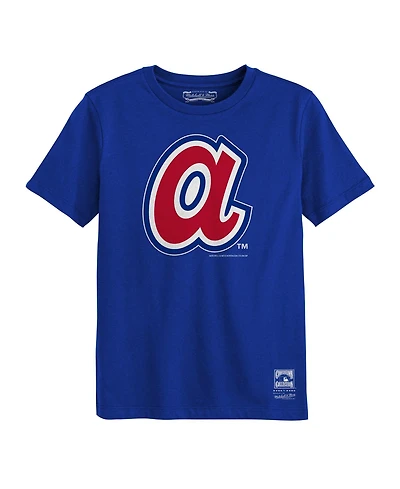 Mitchell & Ness Preschool Royal Atlanta Braves Retro Logo T-Shirt