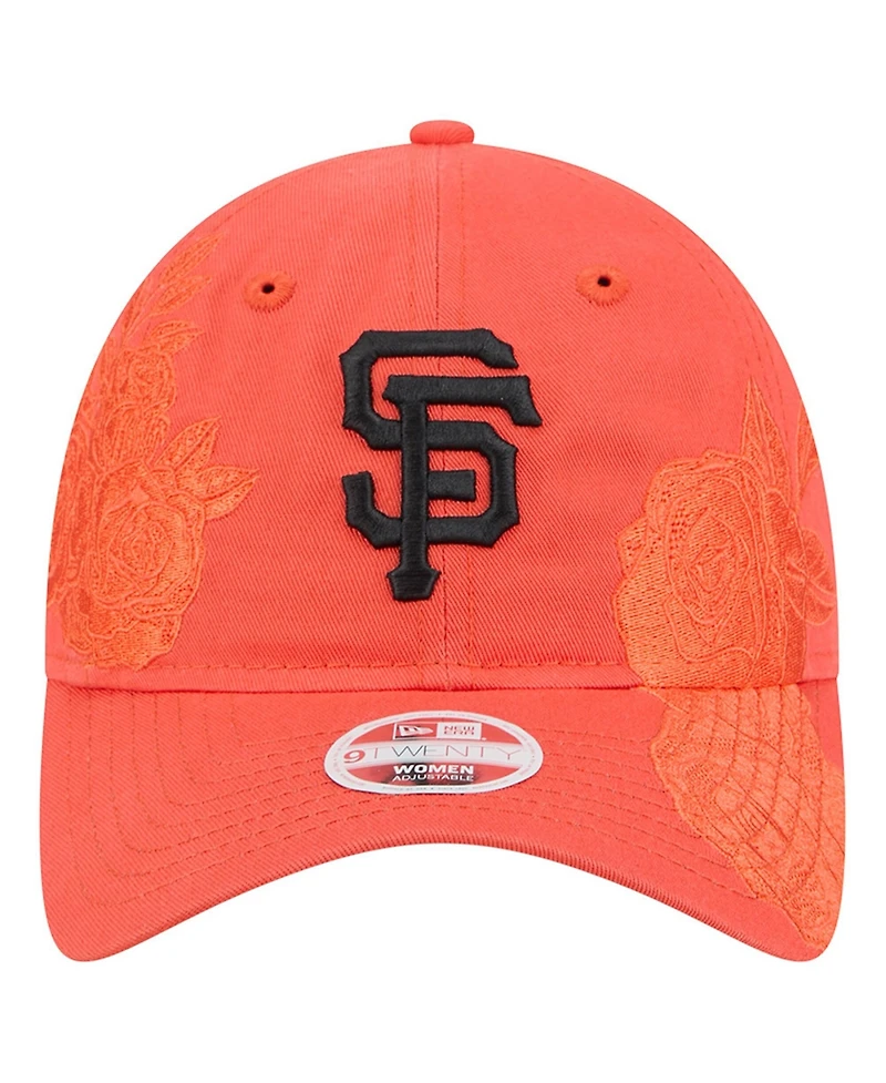 New Era Women's Orange San Francisco Giants Roses 9TWENTY Adjustable Hat