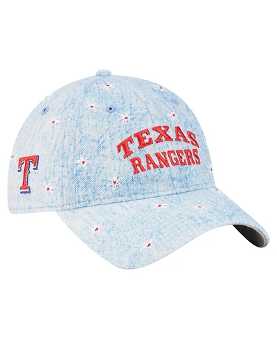New Era Women's Light Blue Texas Rangers Daisy All Over 9TWENTY Adjustable Hat