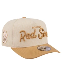 New Era Men's Cream Boston Red Sox Herringbone 9FIFTY A-Frame Snapback Hat