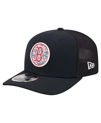 New Era Men's Navy Boston Red Sox Floral Patch 9SEVENTY Adjustable Hat