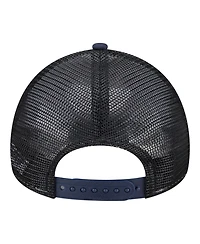 New Era Big Boys and Girls White, Navy Cleveland Guardians Food A-Frame 9FORTY Trucker Adjustable Hat